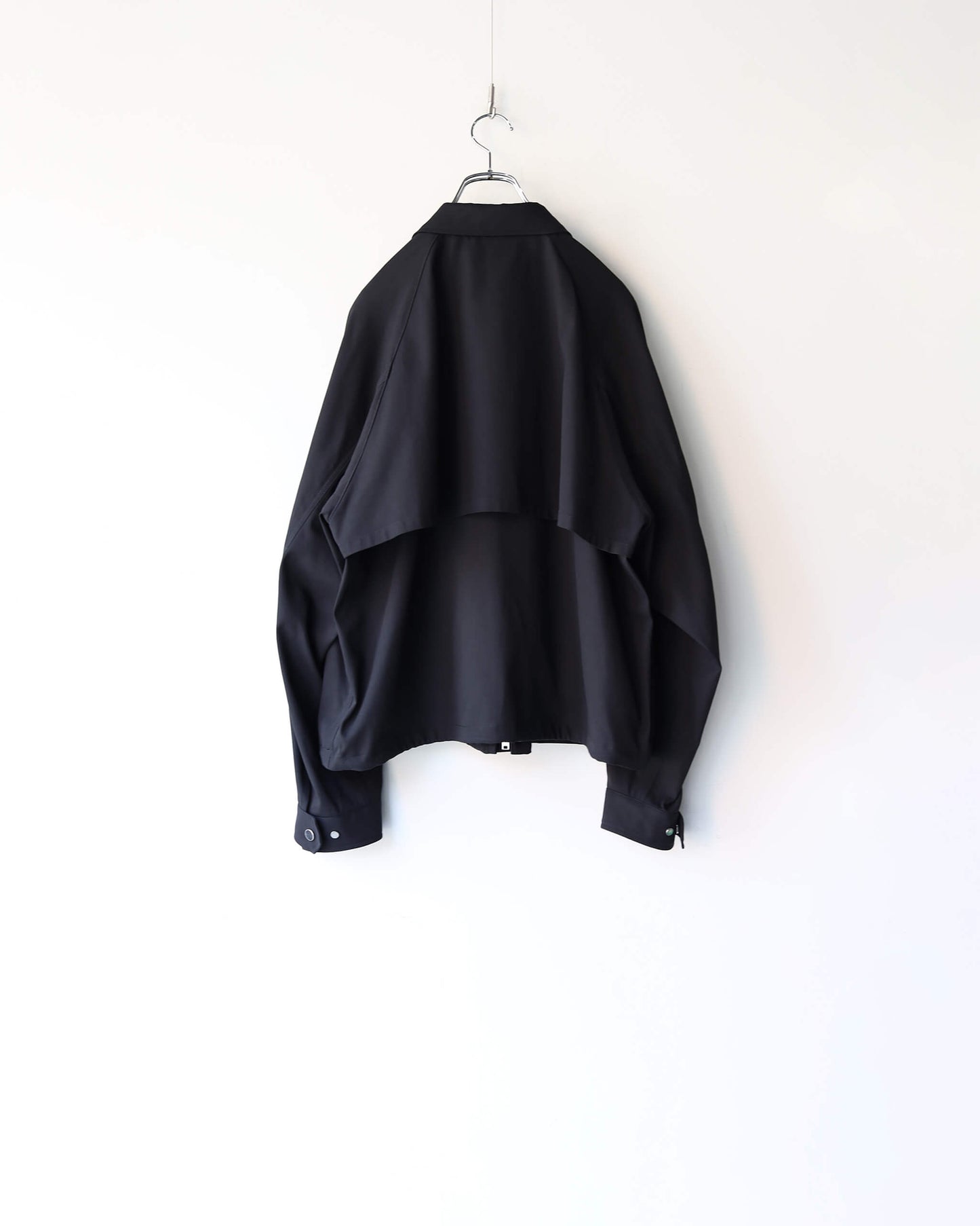 SHORT FIELD BLOUSON ORGANIC COTTON VOILE YARN TWILL "BLACK"