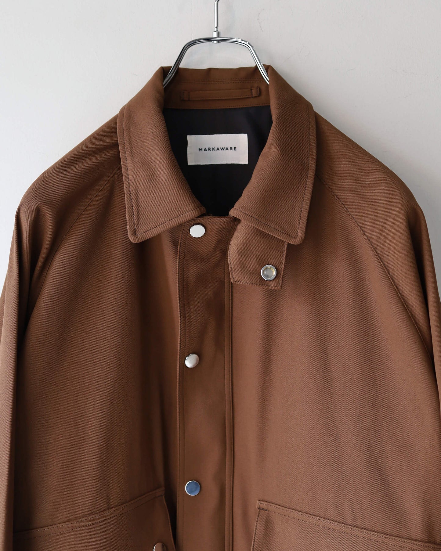 SHORT FIELD BLOUSON ORGANIC COTTON VOILE YARN TWILL "BURNT UMBER"