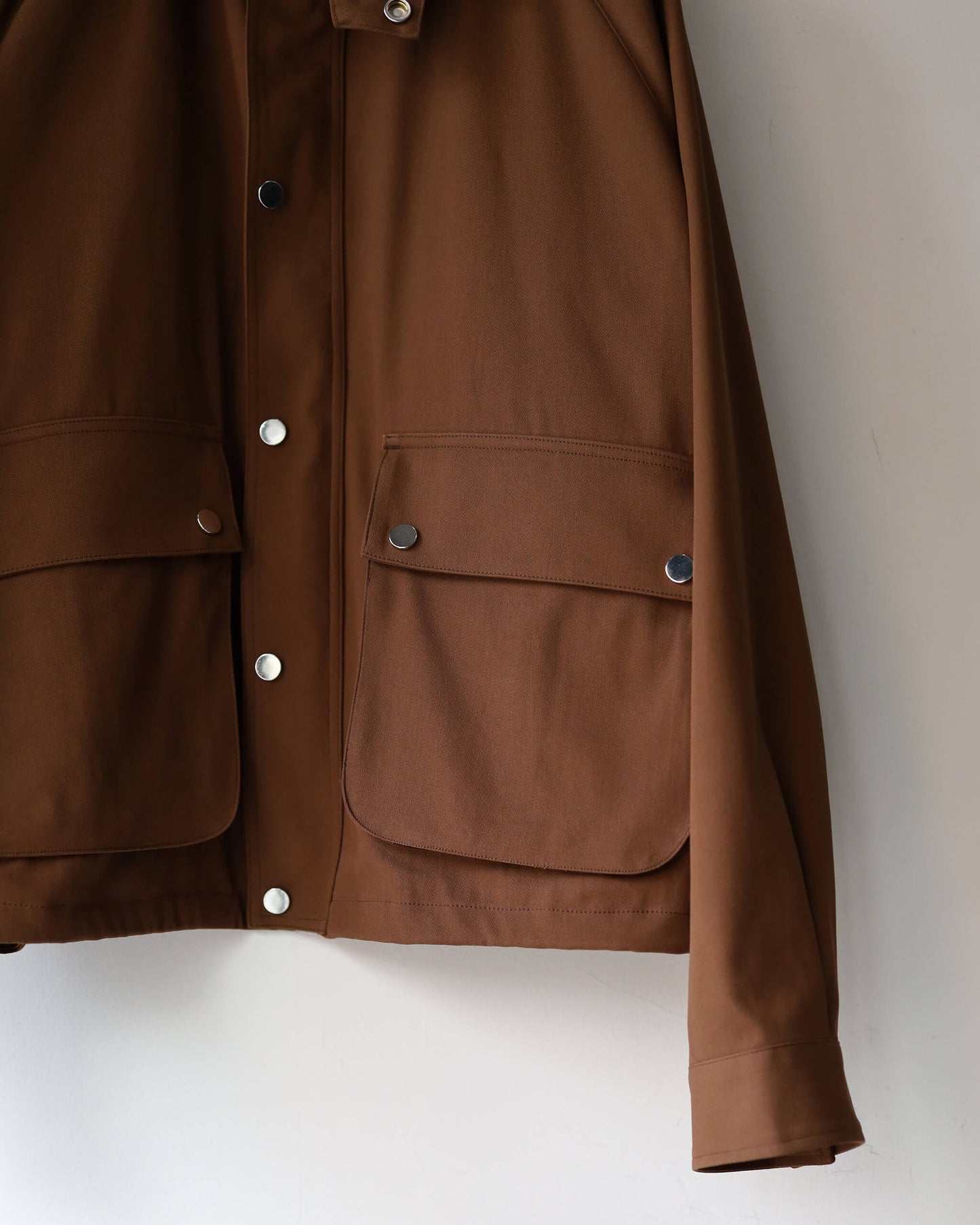 SHORT FIELD BLOUSON ORGANIC COTTON VOILE YARN TWILL "BURNT UMBER"