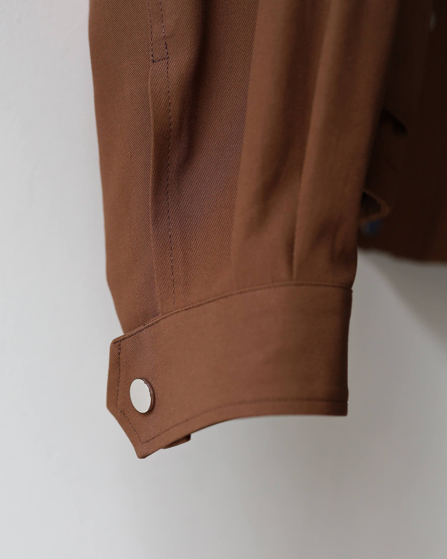 SHORT FIELD BLOUSON ORGANIC COTTON VOILE YARN TWILL "BURNT UMBER"