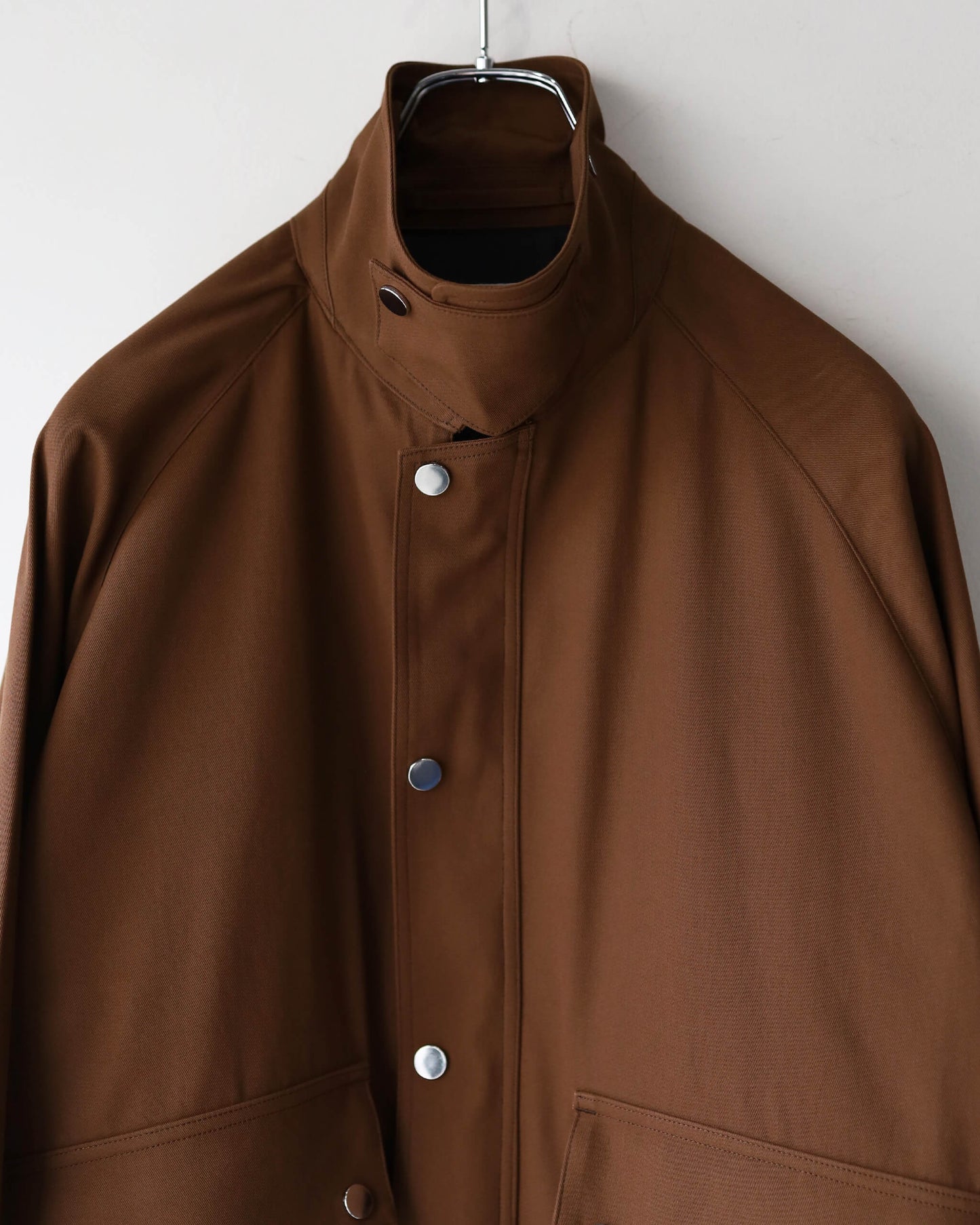SHORT FIELD BLOUSON ORGANIC COTTON VOILE YARN TWILL "BURNT UMBER"