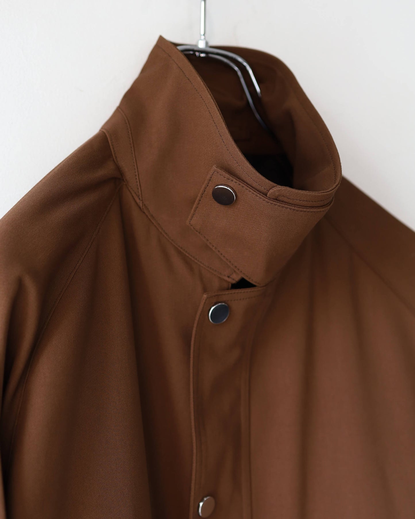 SHORT FIELD BLOUSON ORGANIC COTTON VOILE YARN TWILL "BURNT UMBER"
