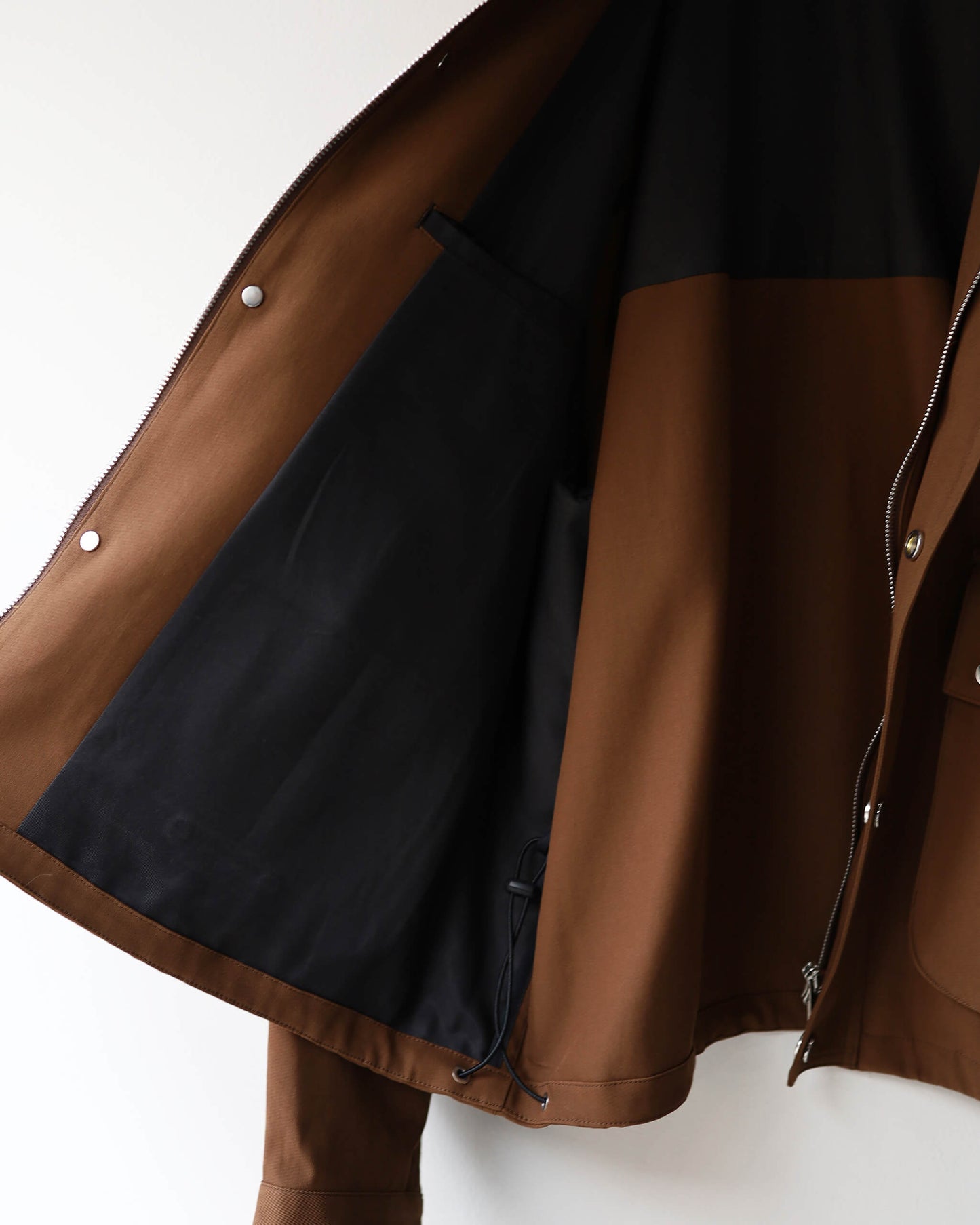SHORT FIELD BLOUSON ORGANIC COTTON VOILE YARN TWILL "BURNT UMBER"