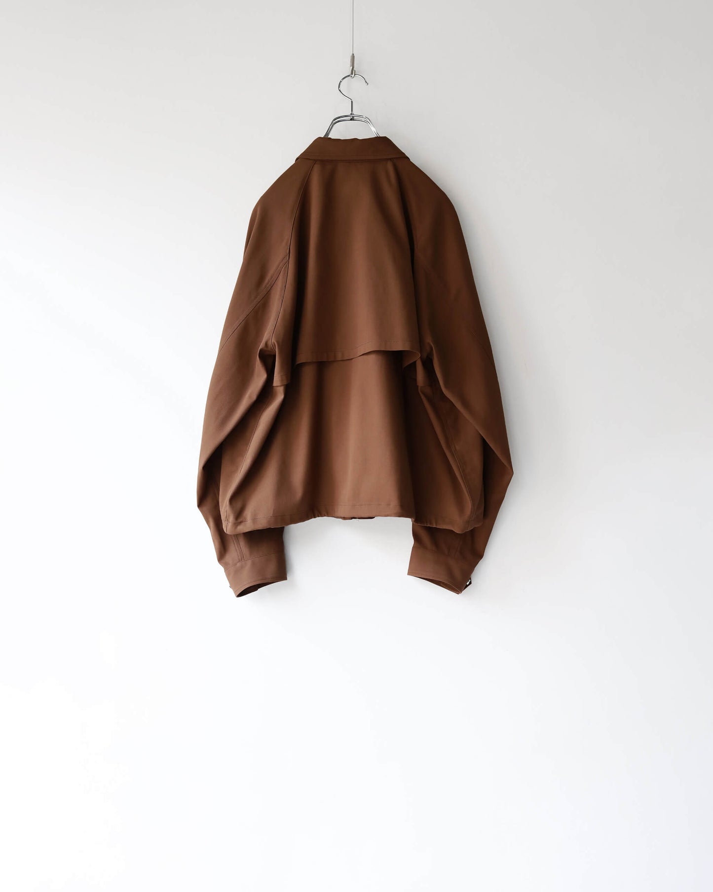 SHORT FIELD BLOUSON ORGANIC COTTON VOILE YARN TWILL "BURNT UMBER"