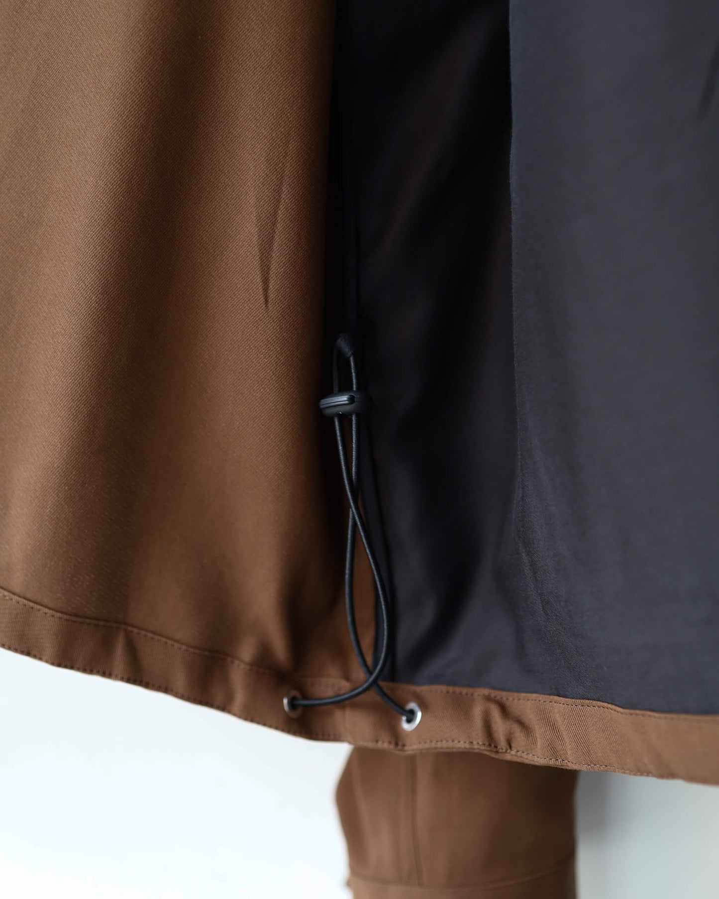SHORT FIELD BLOUSON ORGANIC COTTON VOILE YARN TWILL "BURNT UMBER"