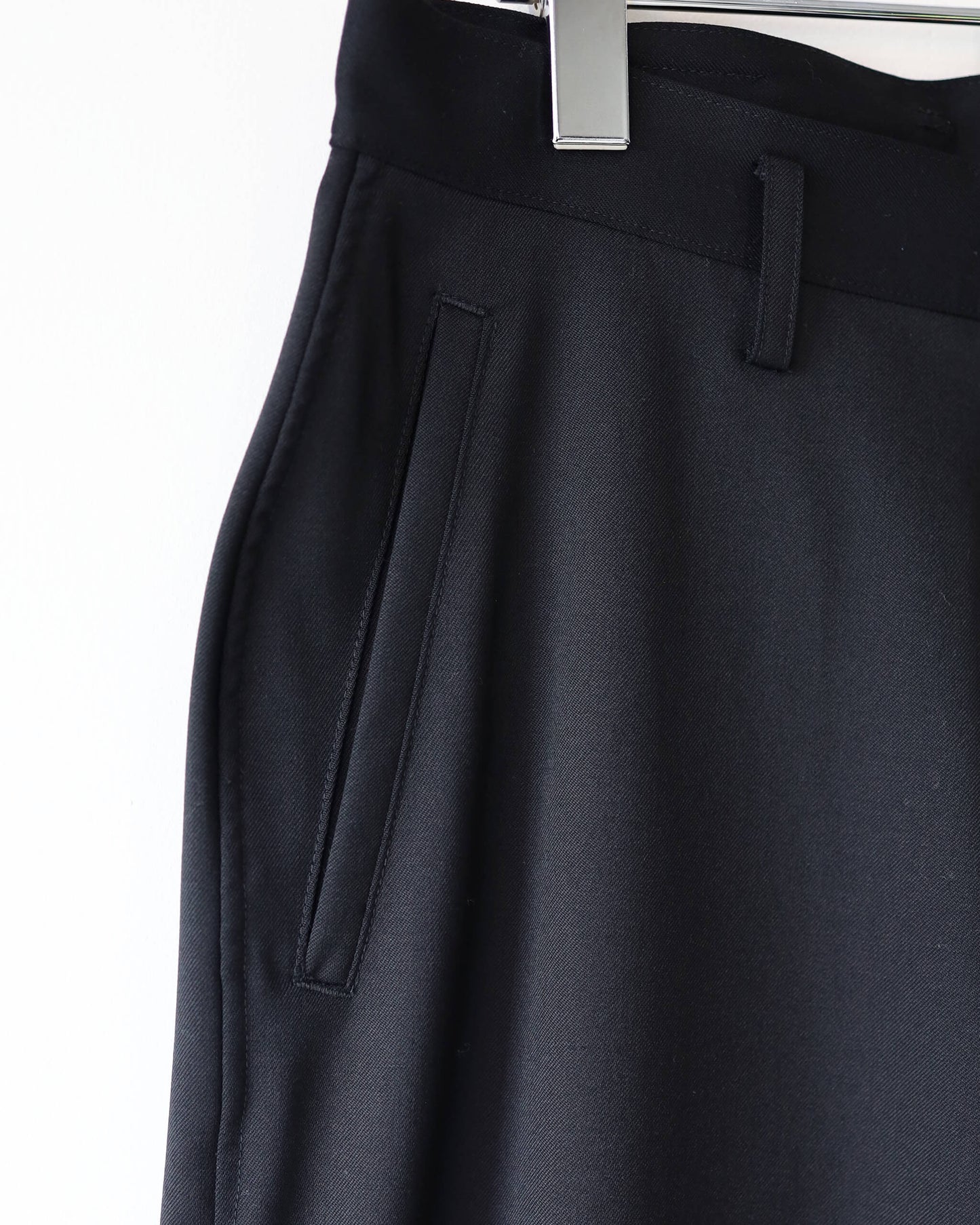 WOOL GABARDINE ASHLEY SLACKS "BLACK"