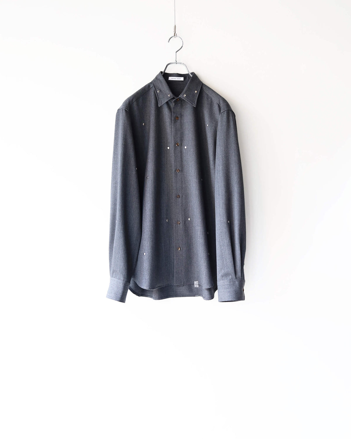 WOOL TWILL RIVET SHIRT "GRAY"