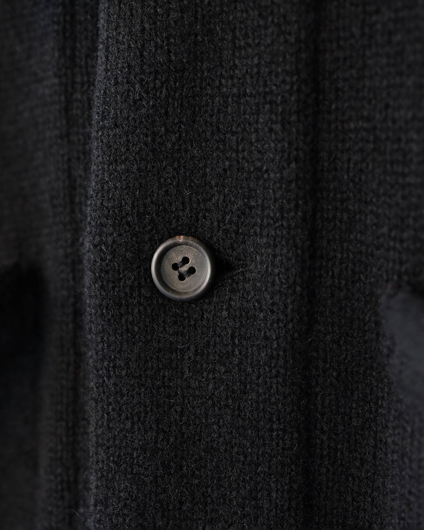 CHUNKY WOOL / KNIT CARDIGAN "BLACK"