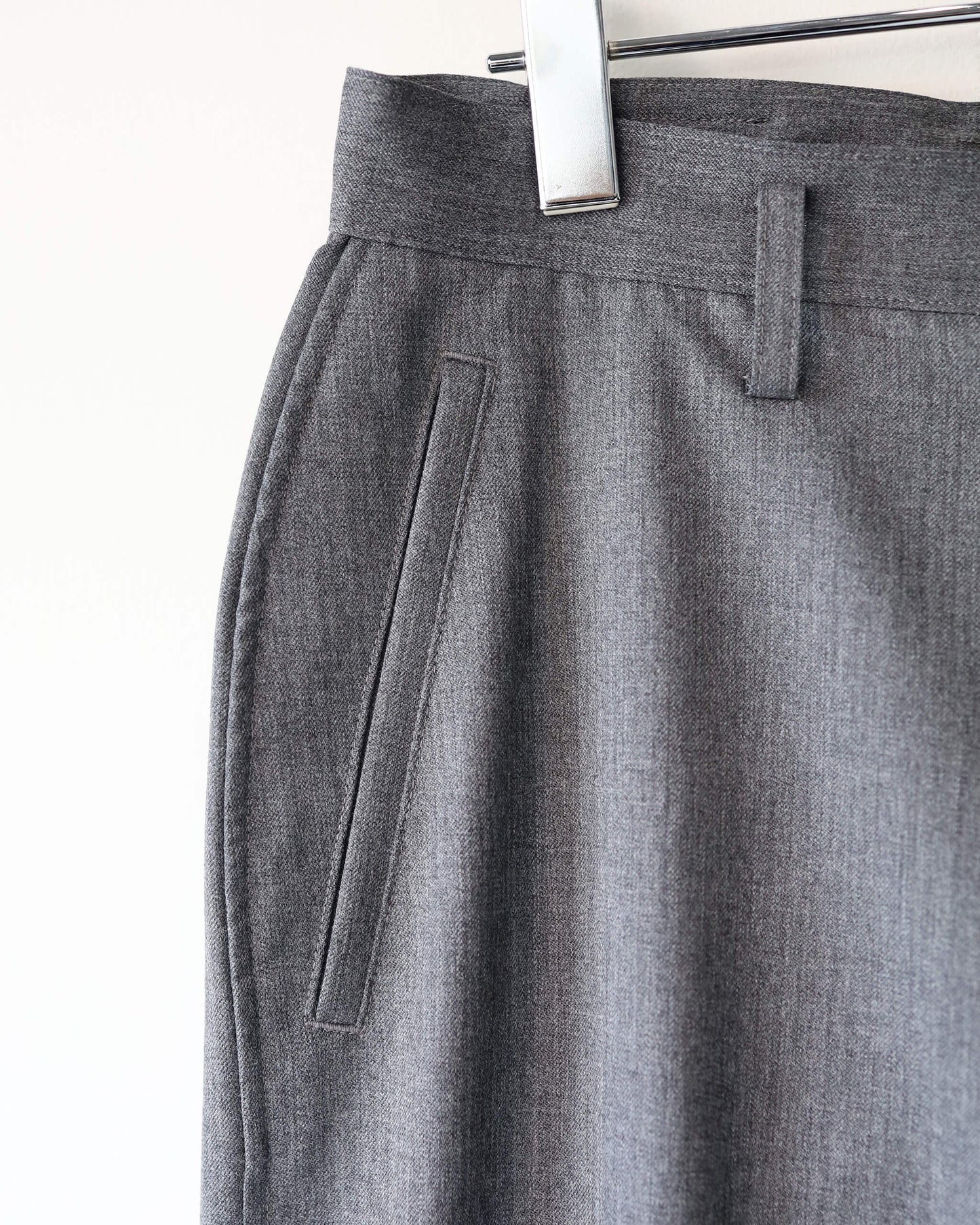 WOOL GABARDINE ASHLEY SLACKS "GRAY"