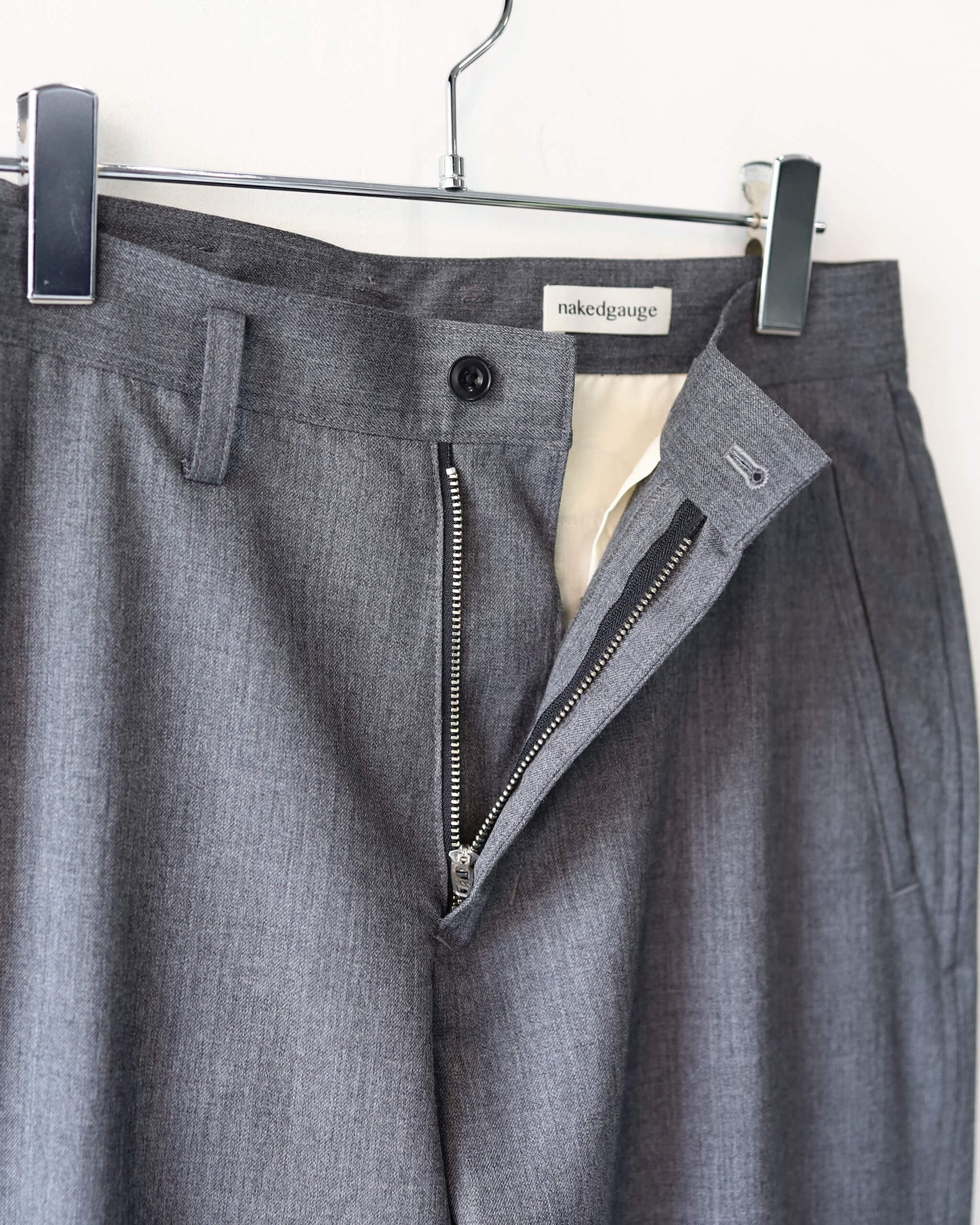 WOOL GABARDINE ASHLEY SLACKS "GRAY"