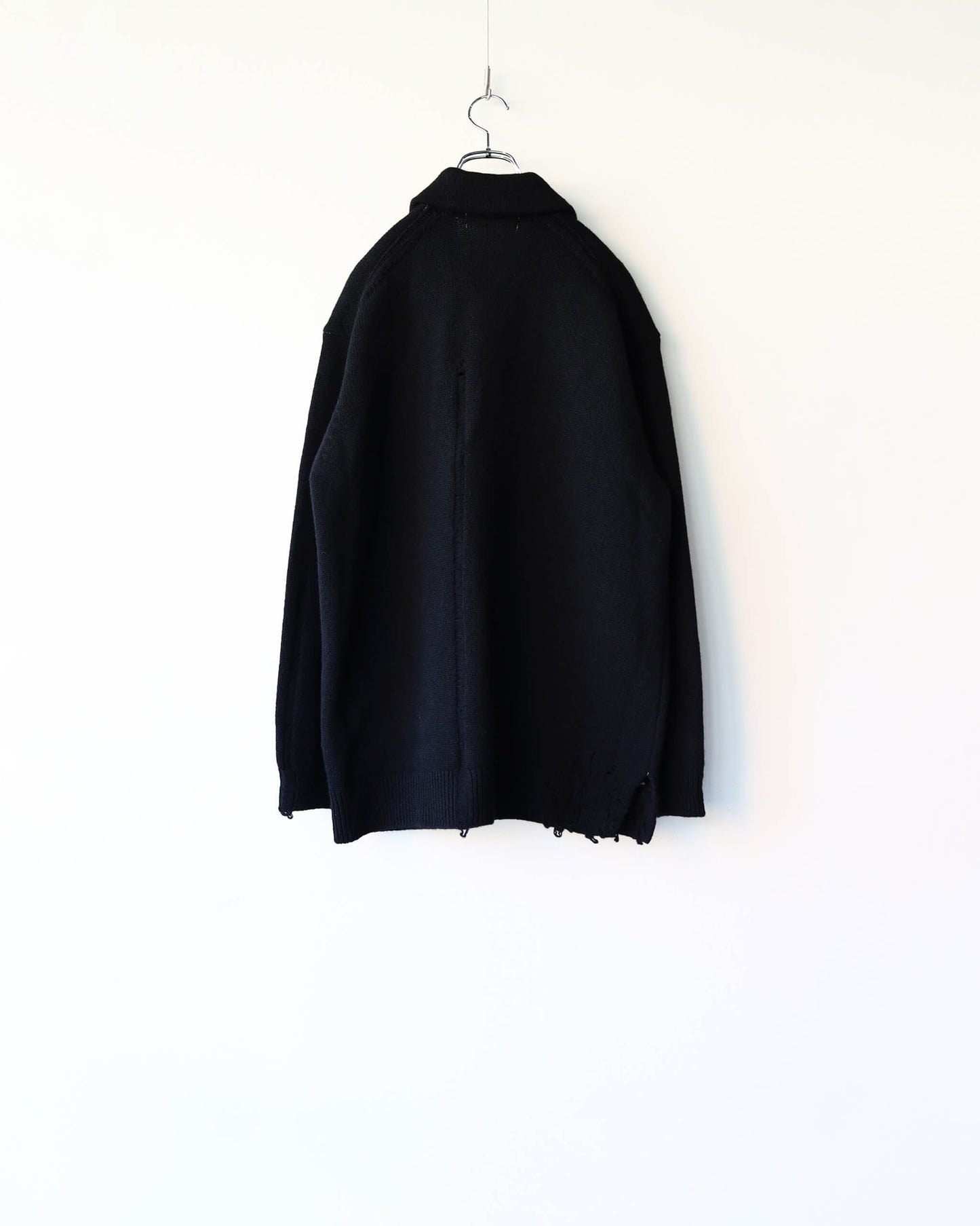CHUNKY WOOL / KNIT CARDIGAN "BLACK"