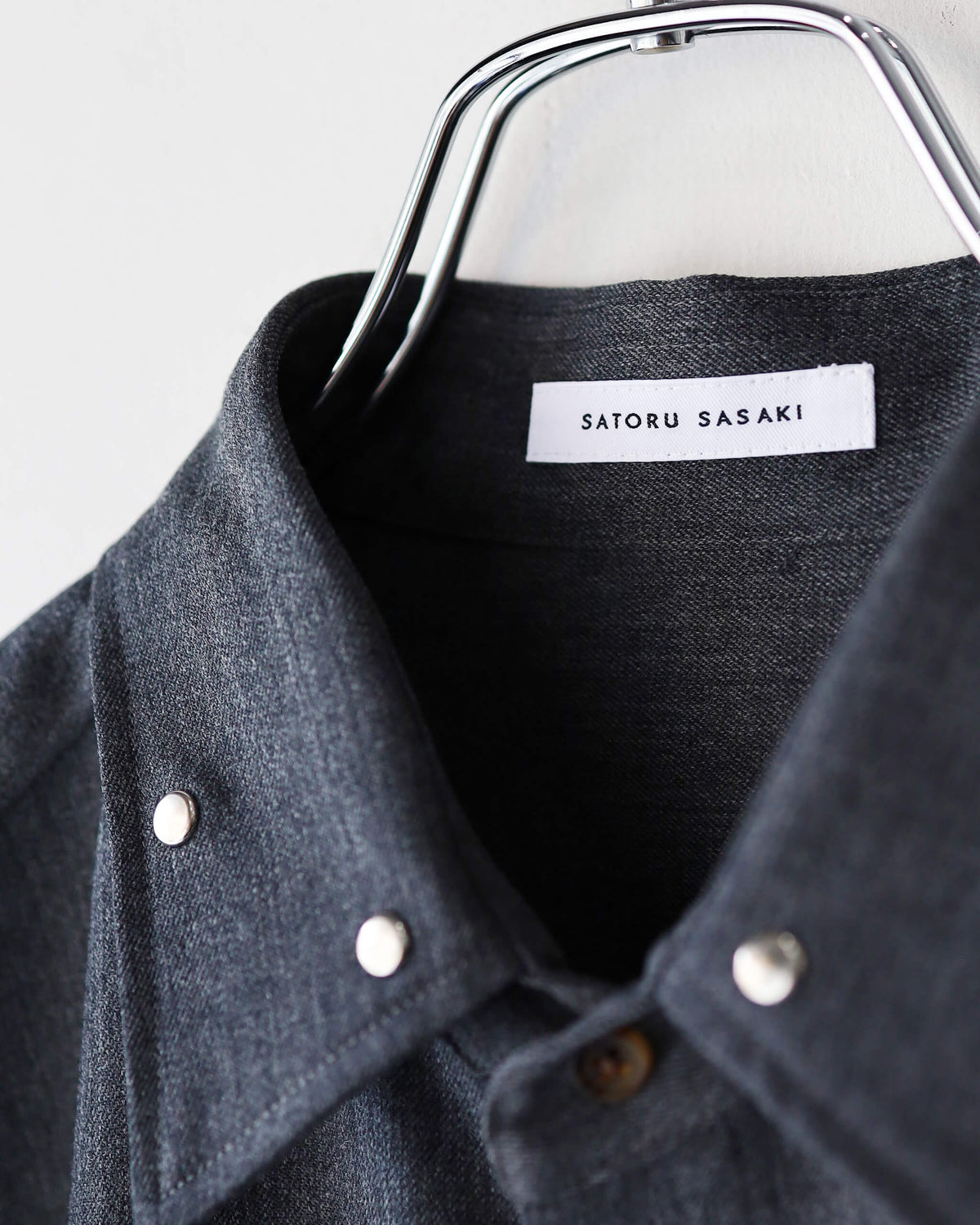 WOOL TWILL RIVET SHIRT "GRAY"