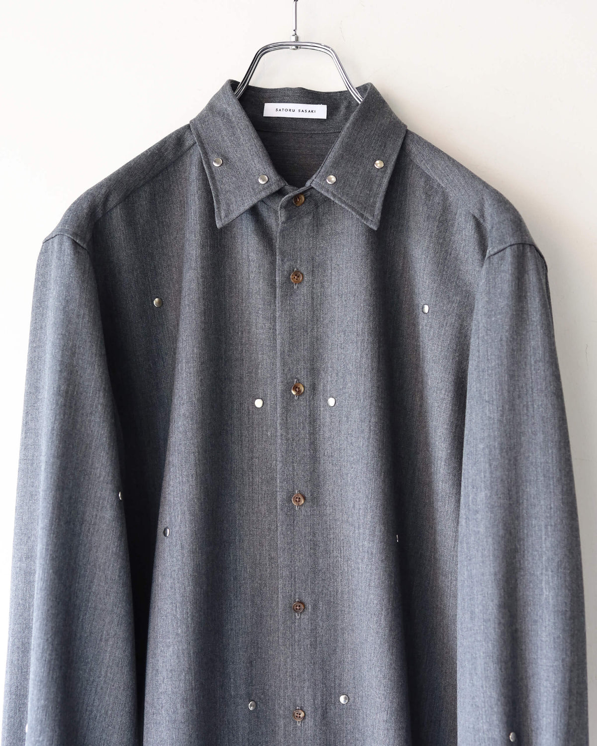 WOOL TWILL RIVET SHIRT "GRAY"