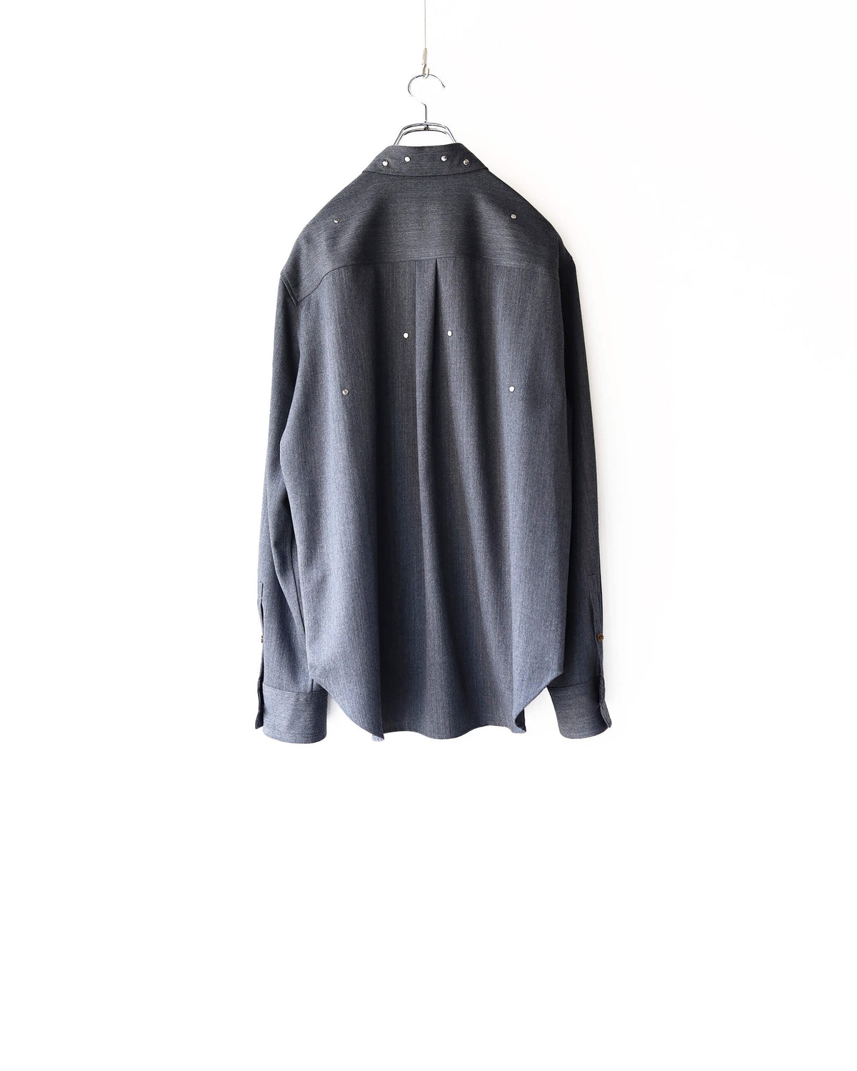 WOOL TWILL RIVET SHIRT "GRAY"
