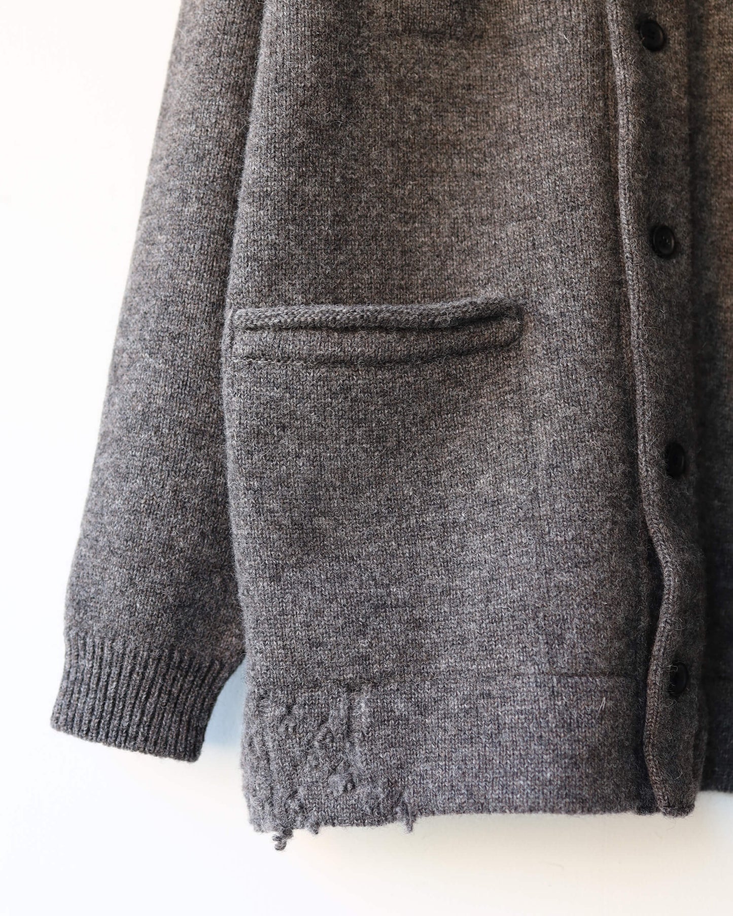 CHUNKY WOOL / KNIT CARDIGAN "GREY"