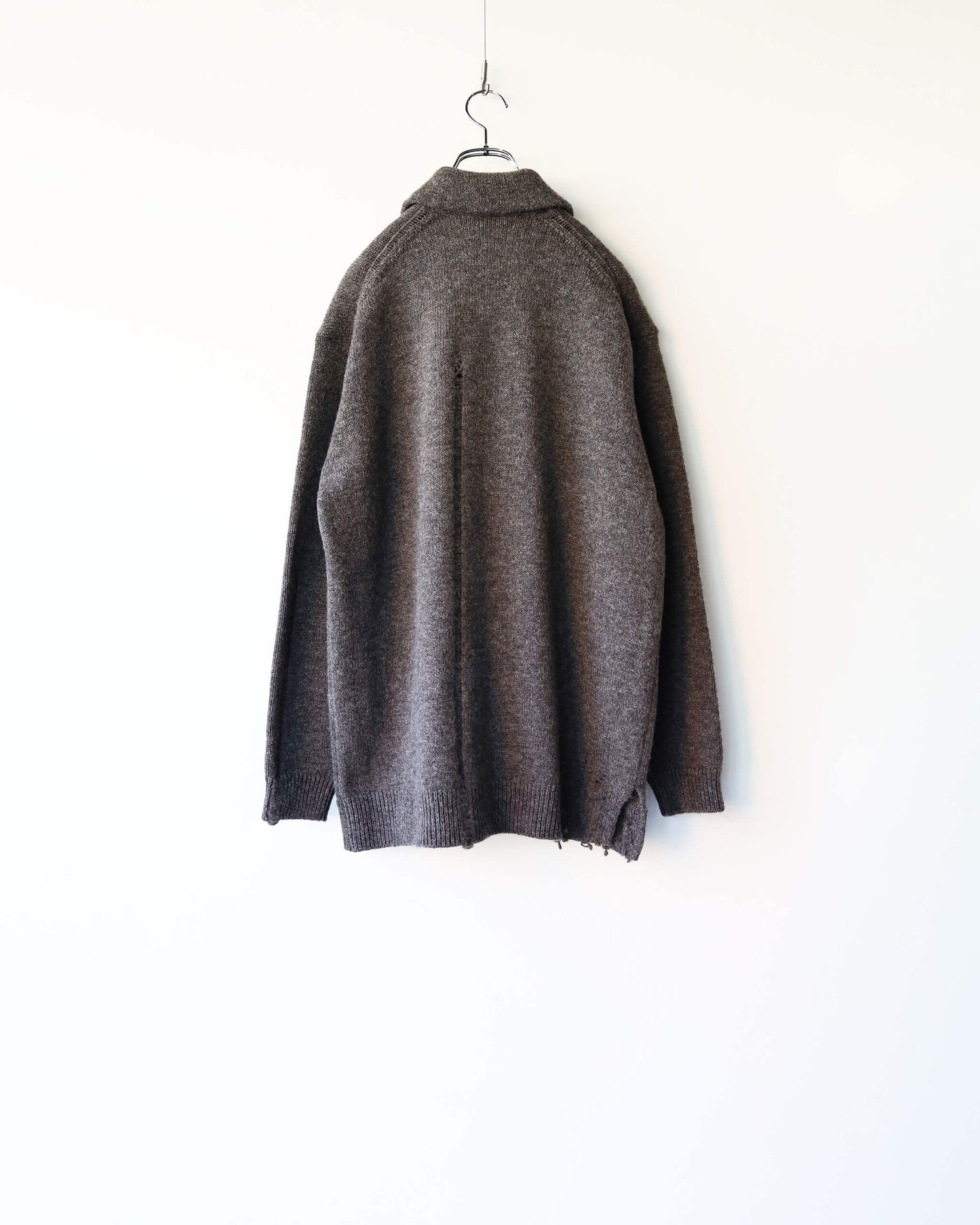 CHUNKY WOOL / KNIT CARDIGAN "GREY"