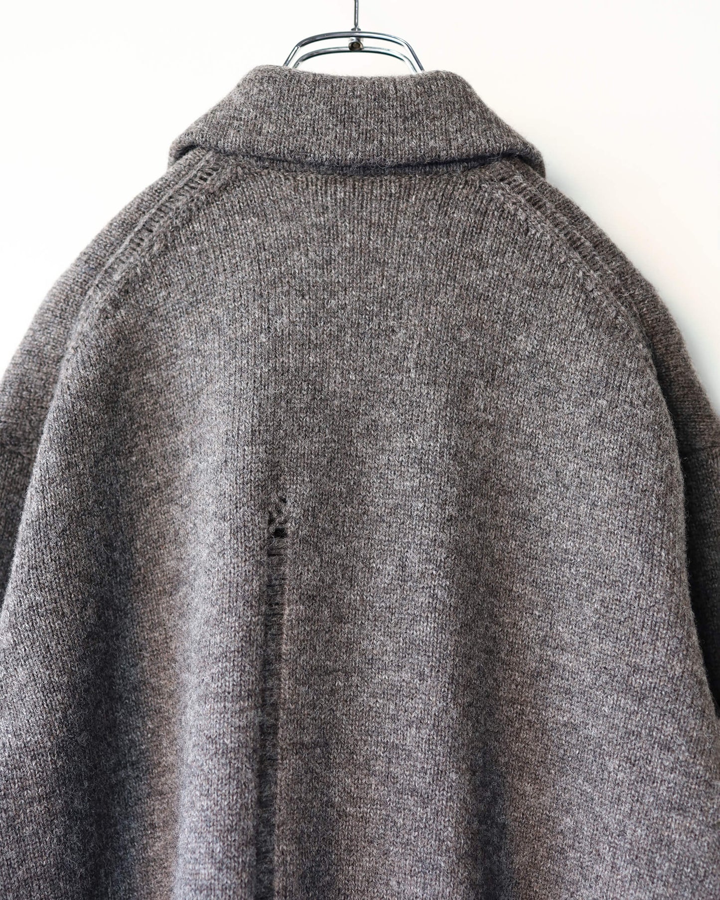CHUNKY WOOL / KNIT CARDIGAN "GREY"