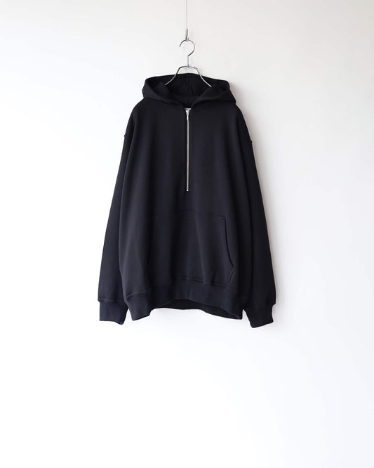 HALF ZIP HOODY "BLACK"