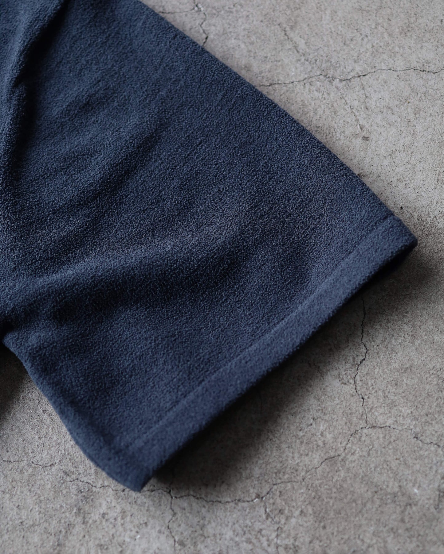 Cotton cashmere pile Half sleeve T "Charcoal"