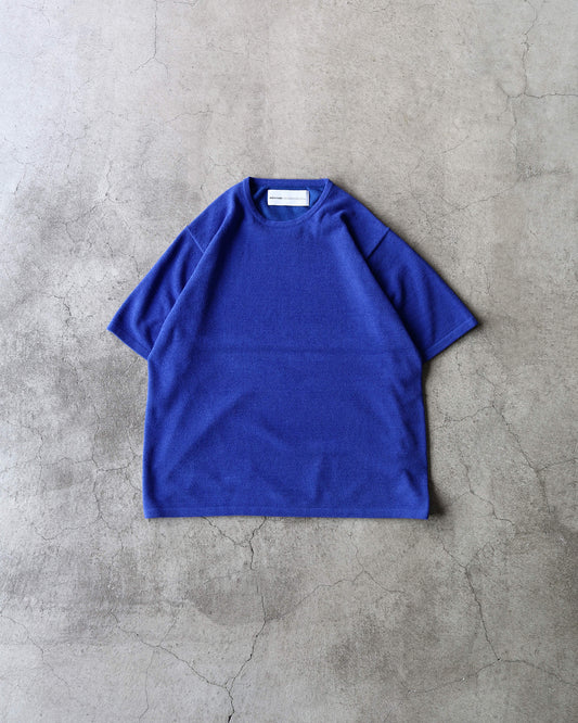 Cotton cashmere pile Half sleeve T "Oriental blue"