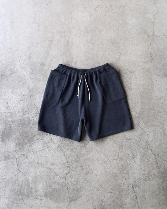 Cotton cashmere pile Marine shorts "Charcoal"