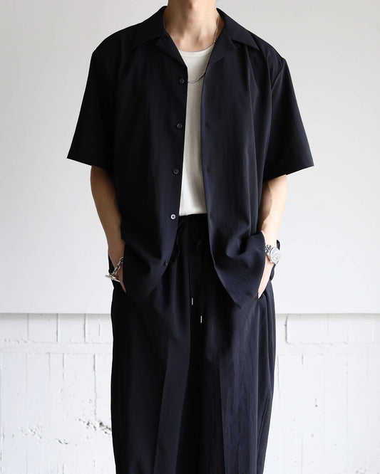 OPEN COLLAR SHIRT "BLACK"