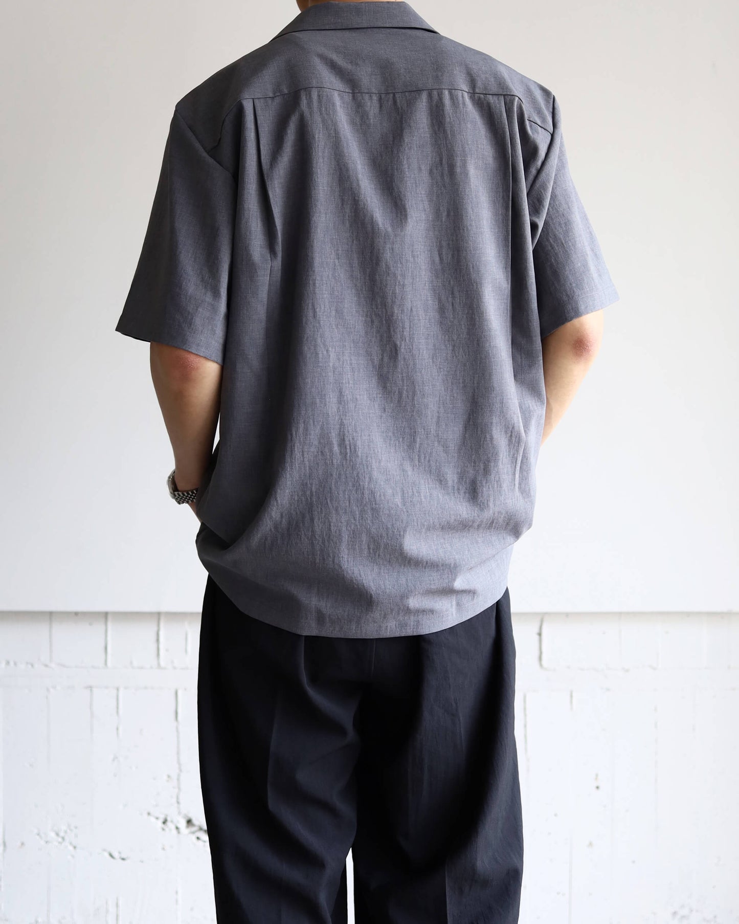 OPEN COLLAR SHIRT "GRAY"