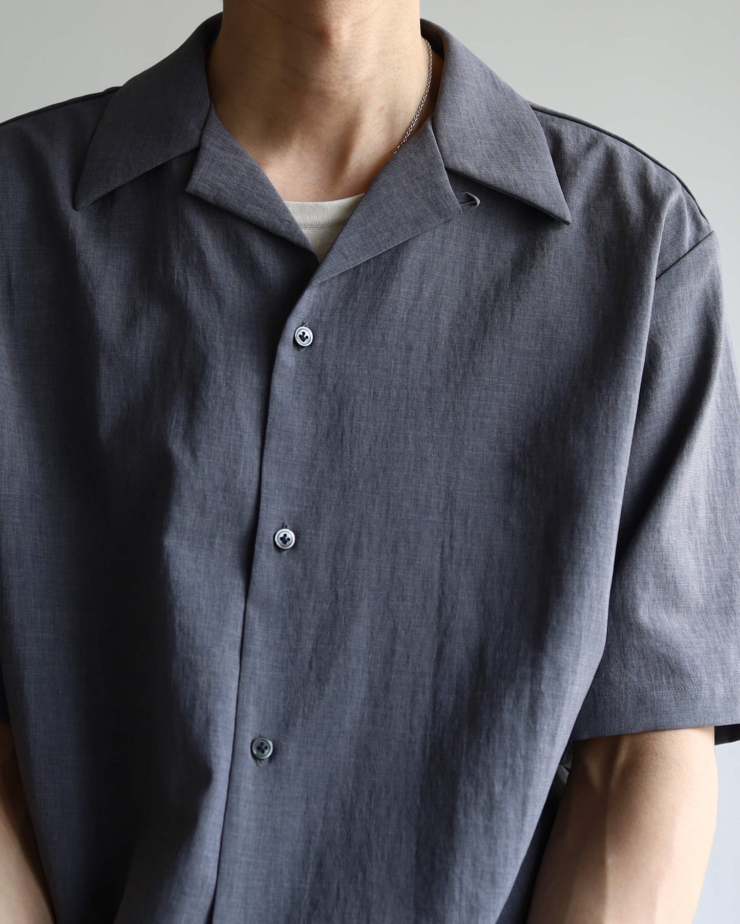 OPEN COLLAR SHIRT "GRAY"