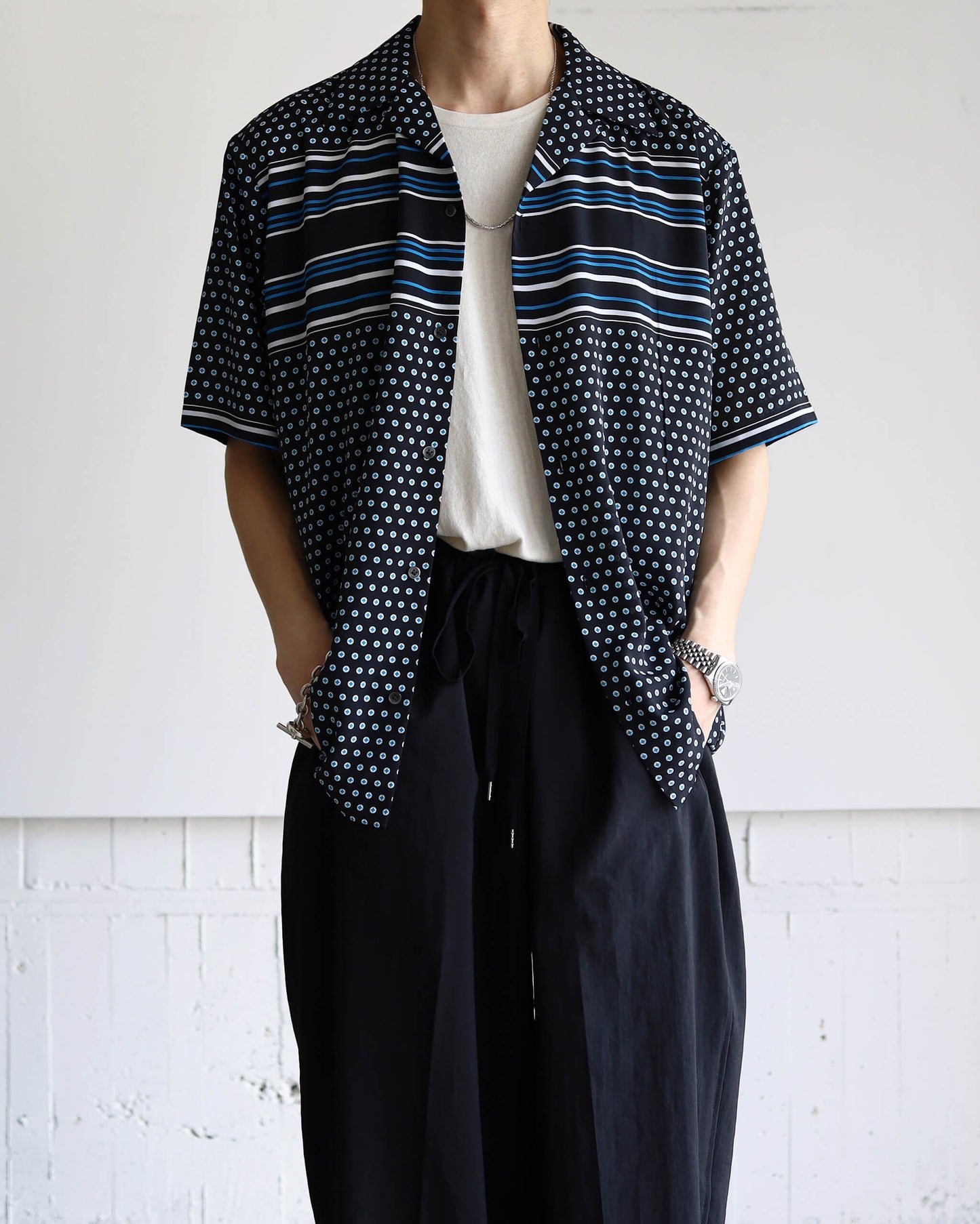 OPEN COLLAR SHIRT "PATTERN"