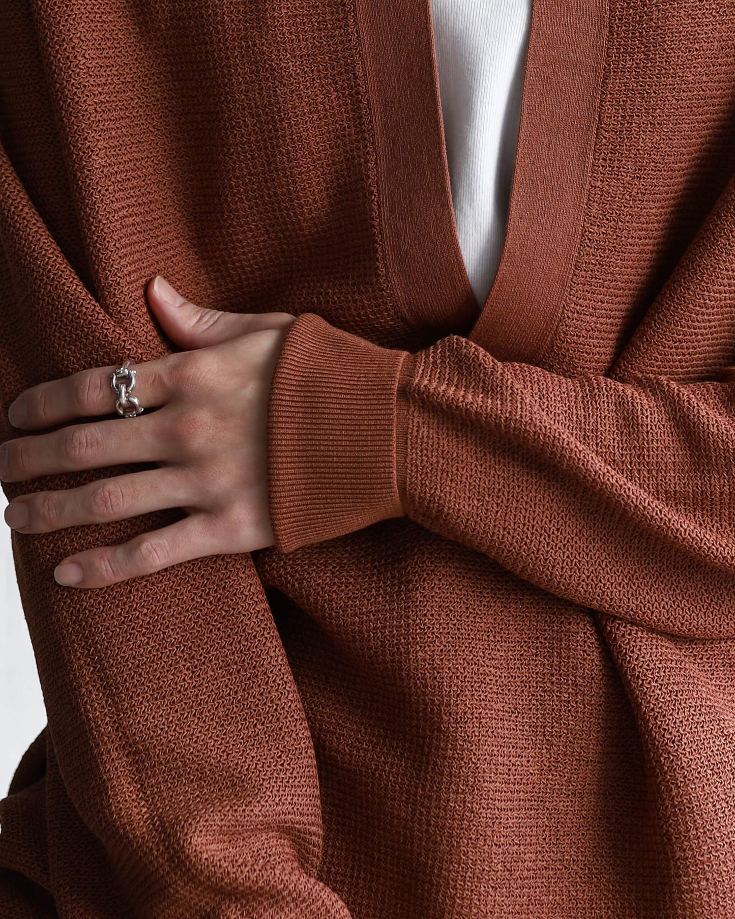 Paper & Recycled polyester Skipper knit wear "Terracotta"