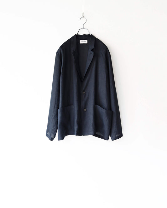 SHIRT JACKET HEMP SHIRTING "BLACK"