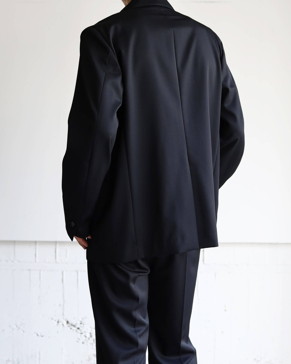 SACK COAT ORGANIC WOOL 2/80 GABARDINE "BLACK"