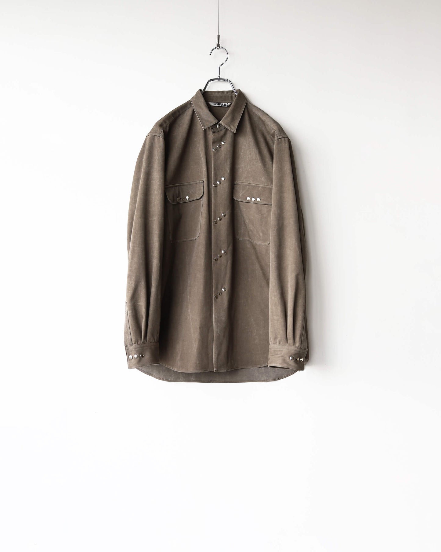 NATURAL DYED WOOL GABARDINE SHIRT "KURE"