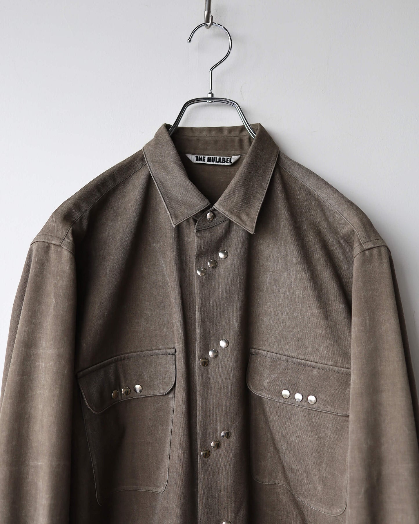 NATURAL DYED WOOL GABARDINE SHIRT "KURE"