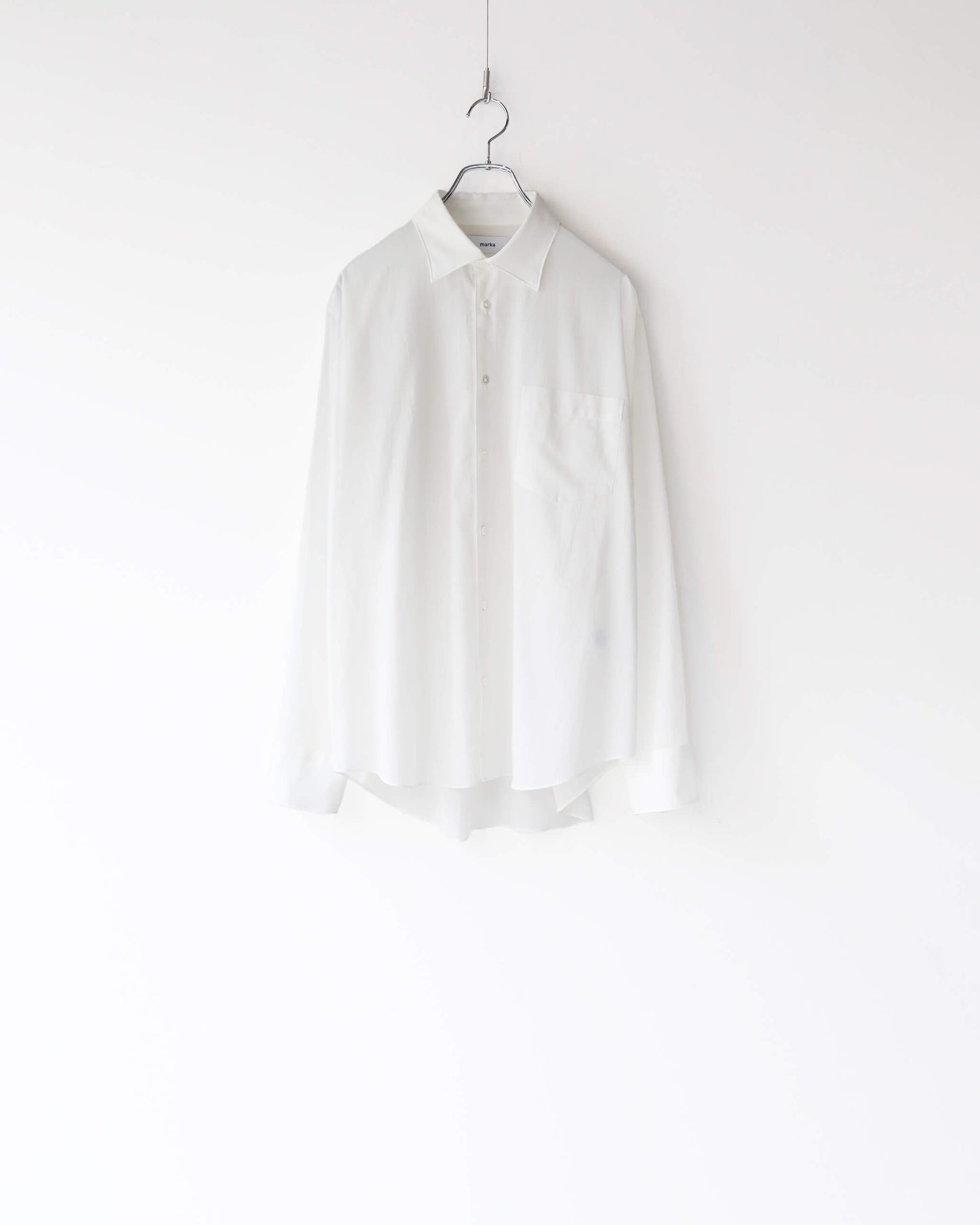REGULAR COLLAR SHIRT ORGANIC COTTON HIGH TWIST LAWN "WHITE"