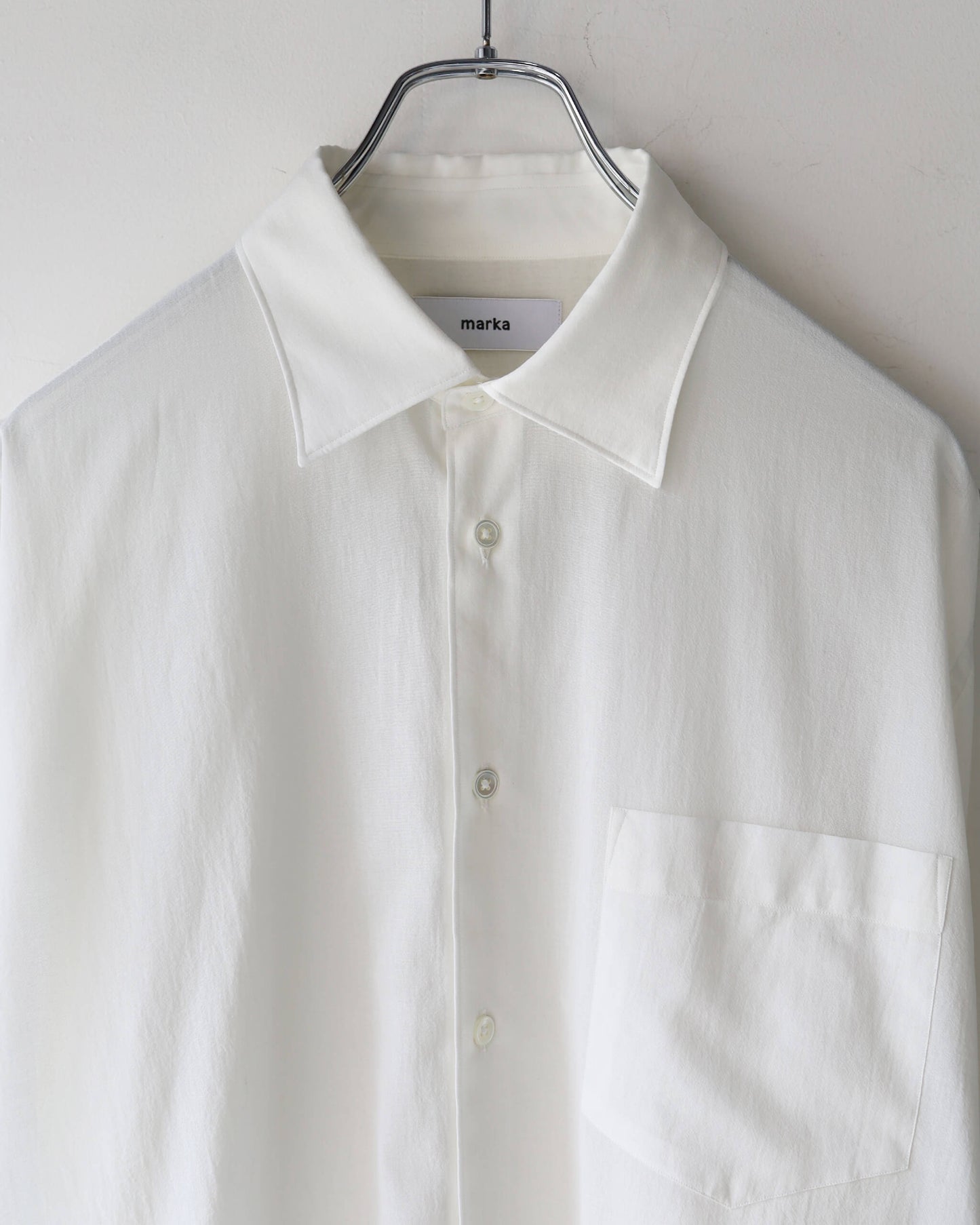 REGULAR COLLAR SHIRT ORGANIC COTTON HIGH TWIST LAWN "WHITE"