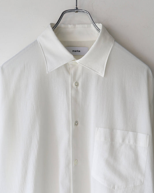REGULAR COLLAR SHIRT ORGANIC COTTON HIGH TWIST LAWN "WHITE"