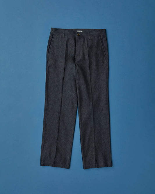 Silk denim - 478 type pants "Shiny navy"