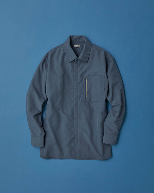 Hassui popline - 2 Zip shirt "Cambridge blue"