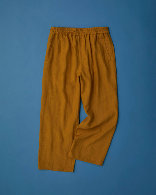 High count fine linen - Bulky easy pants "Marigold"