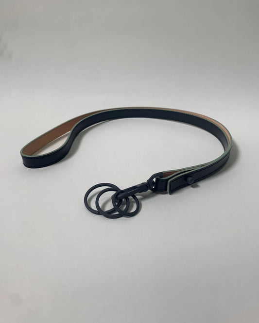 LEATHER NECK STRAP "BLACK x GREEN"