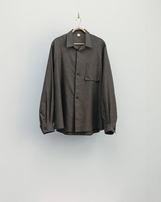 nemaki check wide shirt "sumi"