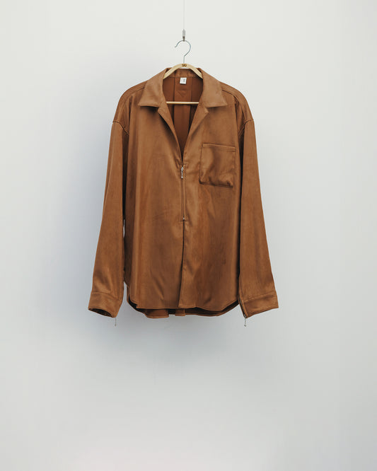 eco suede zip shirt "kuriiro"