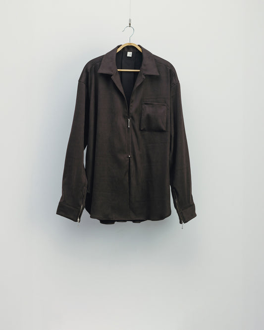 eco suede zip shirt "sumi"
