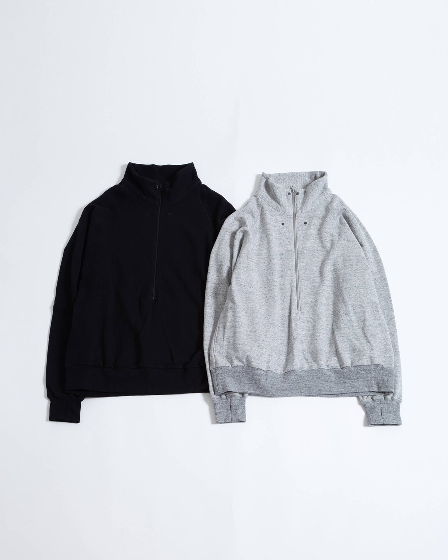 Half zip sweat shirt
