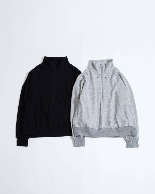 Half zip sweat shirt