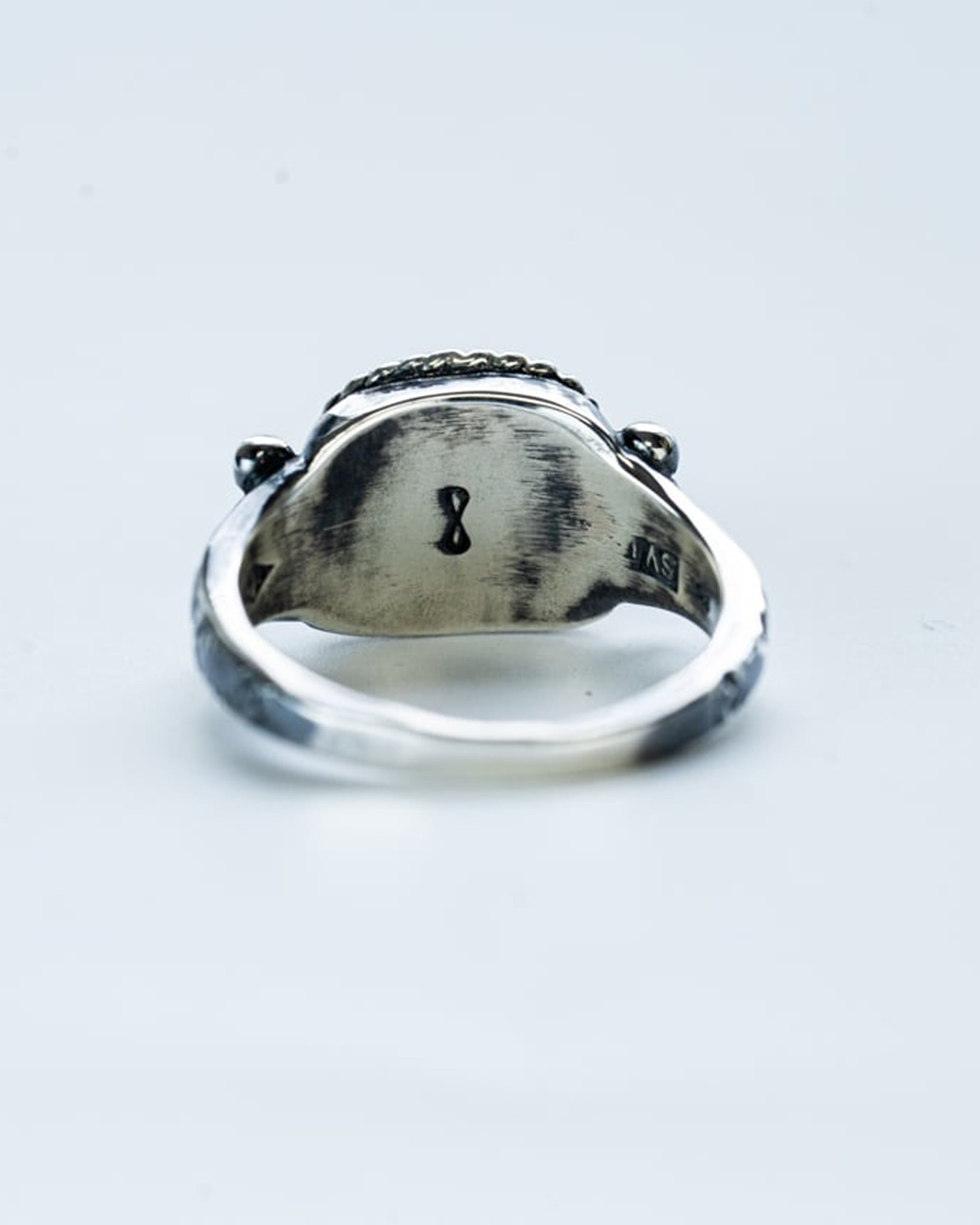 WAKAN SILVER SMITH Native Square Signet Ring 