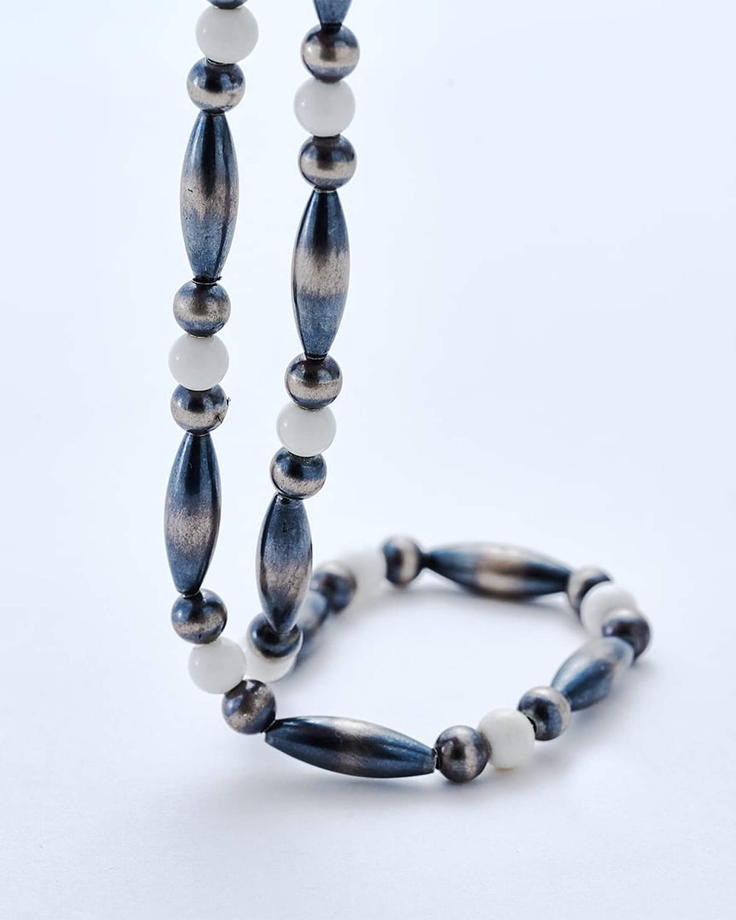Breastplate Navajo Pearl Necklace (White onyx) [C-048]