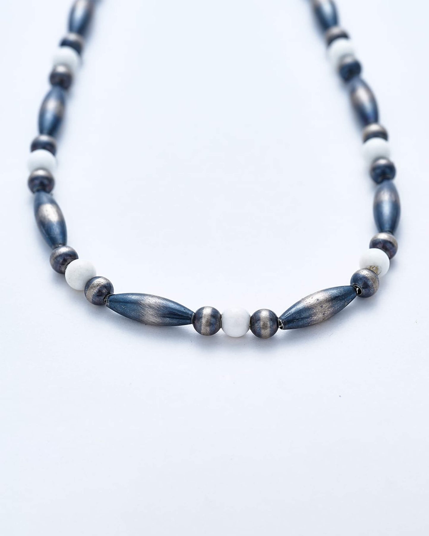 Breastplate Navajo Pearl Necklace (White onyx) [C-048]