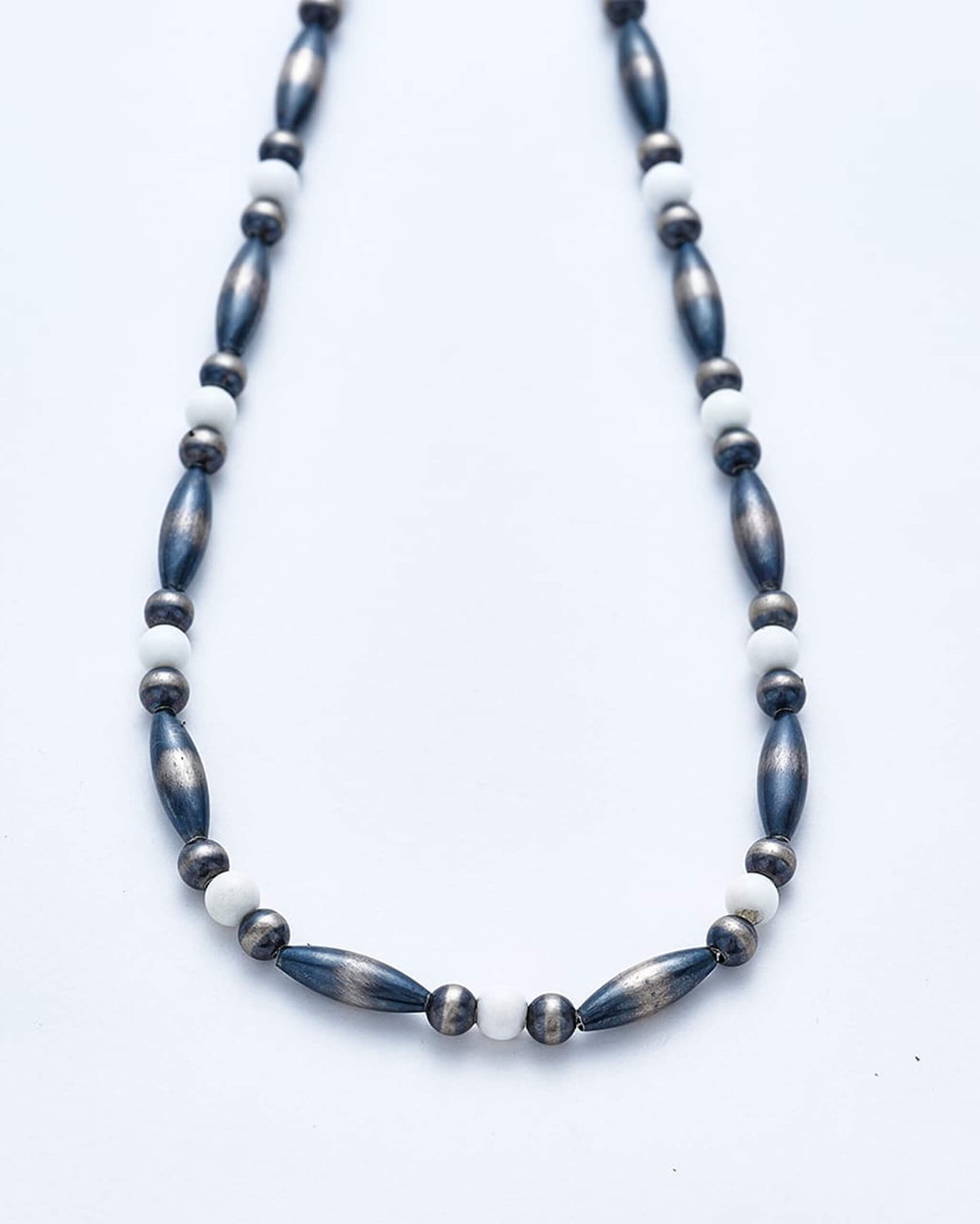 Breastplate Navajo Pearl Necklace (White onyx) [C-048]